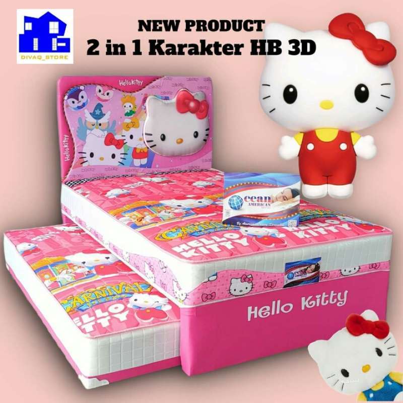 Promo Springbed Sorong 2 In 1 Hello Kitty Doraemon Cars Spiderman