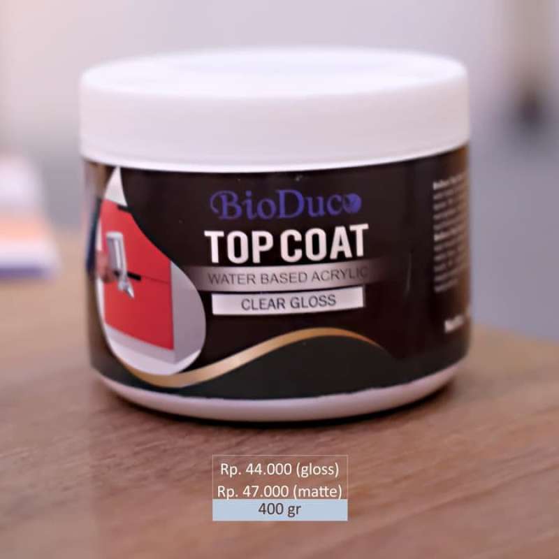 Jual Finishing Kayu Water Based BioColours Acrylic Top Coat Gloss cup