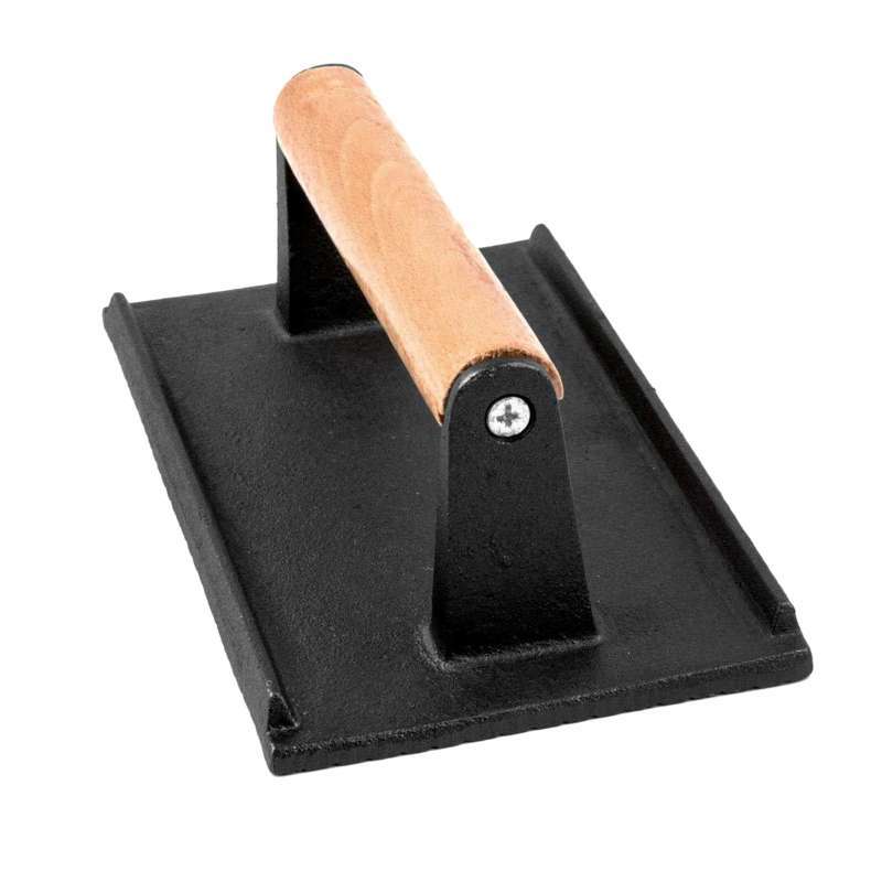 Promo Cast Iron Grill Press Wooden Handle Meat Steak Weight Grill Fried