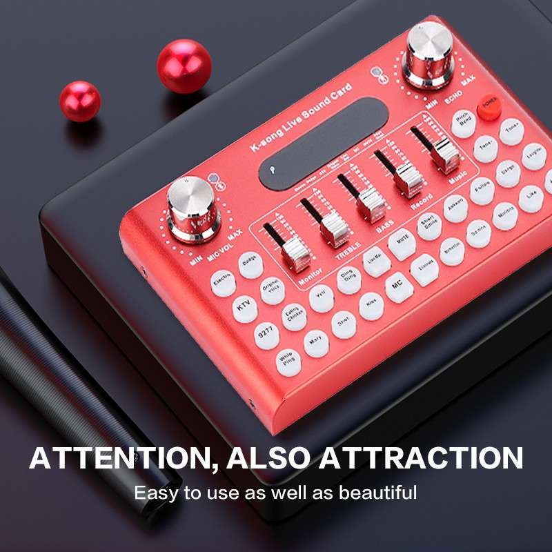 Jual F007 SoundCard Audio Mixer untuk HP PC Mac Live Broadcast Karaoke