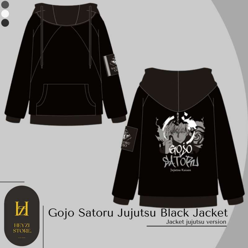 Jual Jaket Anime Jujutsu Kaisen Satoru Gojo - Jaket Satoru Gojo Grey