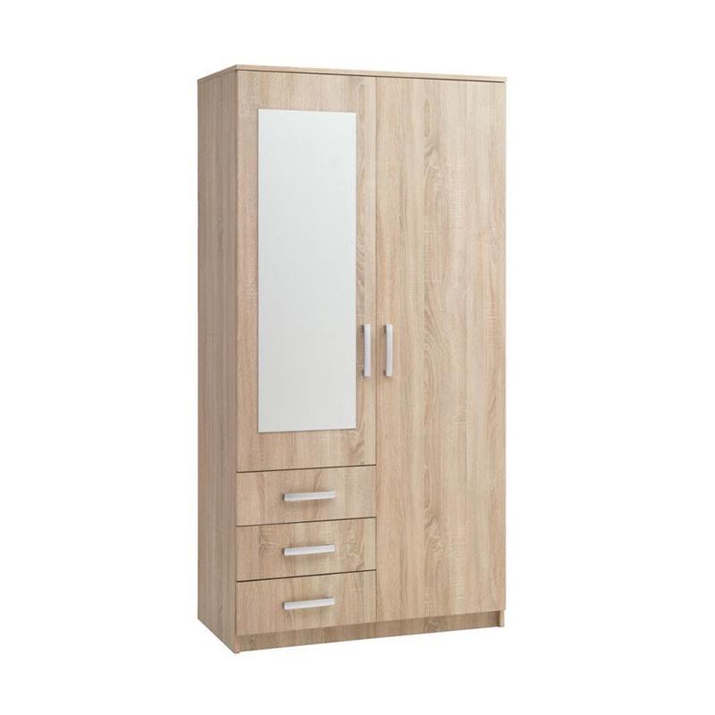 Jual JYSK  Wardrobe  2Doors 3 Drwr Vinderup Oak Lemari 