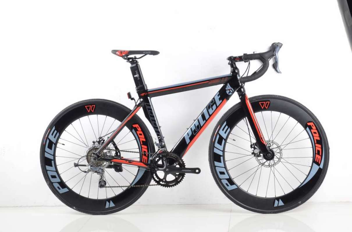 Jual Police Roadbike 911 Sepeda Balap - Black Orange