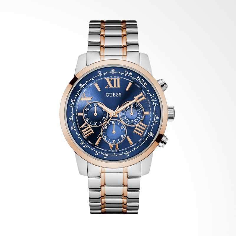Jual GUESS Stainless Steel Chronograph Jam Tangan Pria - Silver Rose