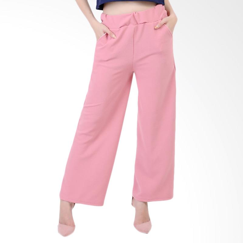 Jual Celana Panjang scuba Kulot Wanita - Pink Online