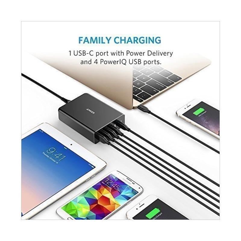 Jual Desktop Charger Anker PowerPort 5 USB-C Power