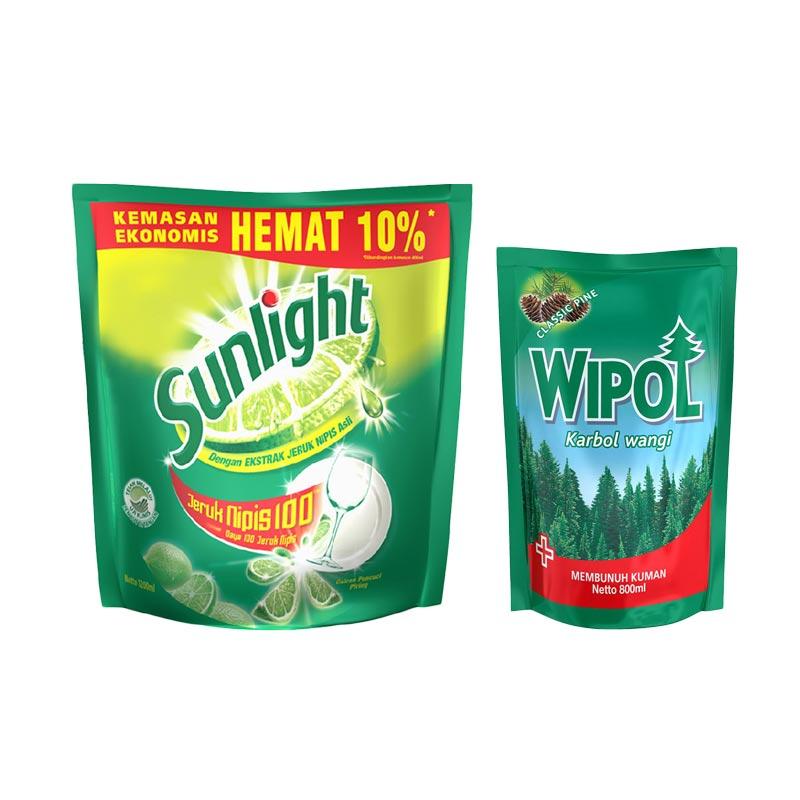 Jual Groceries - SUNLIGHT Lime Refill [1200 mL] dan Wipol 