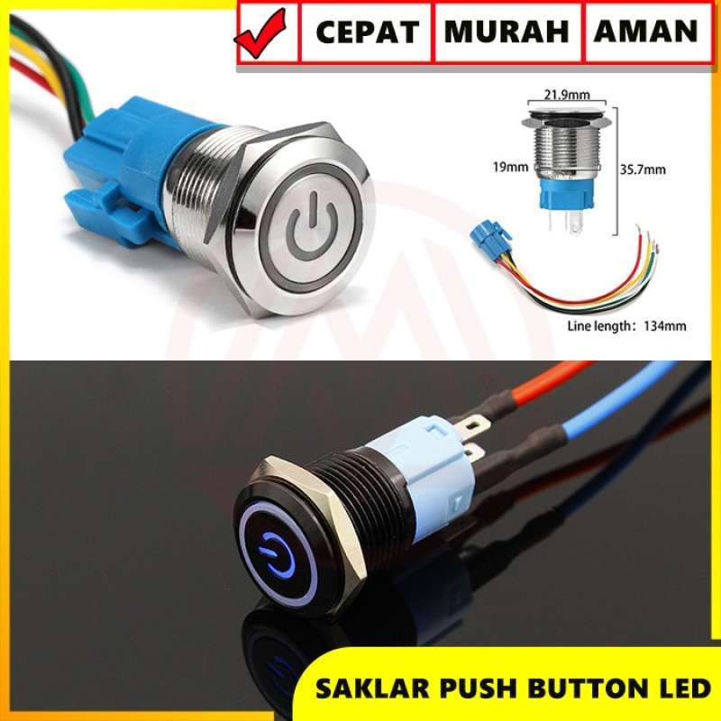 Promo SWITCH ON OFF MOTOR MOBIL TOMBOL ON OFF PUSH BUTTON ON OFF LED 12 ...