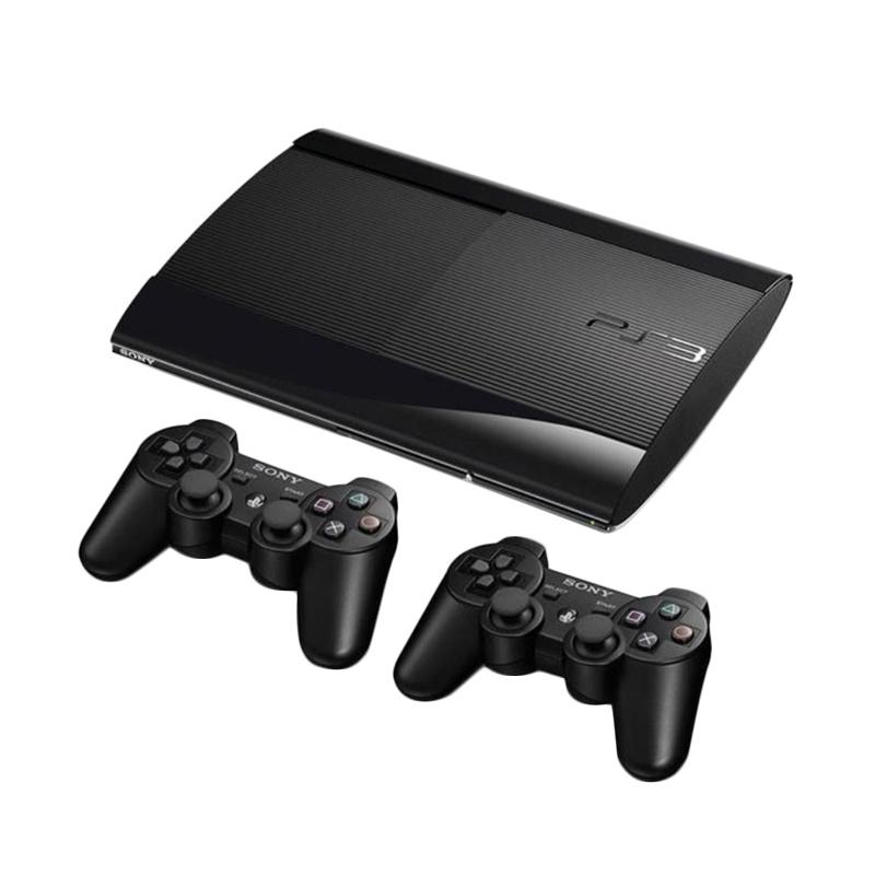 Jual sony ps3 superslim game console black 500 gb full game di