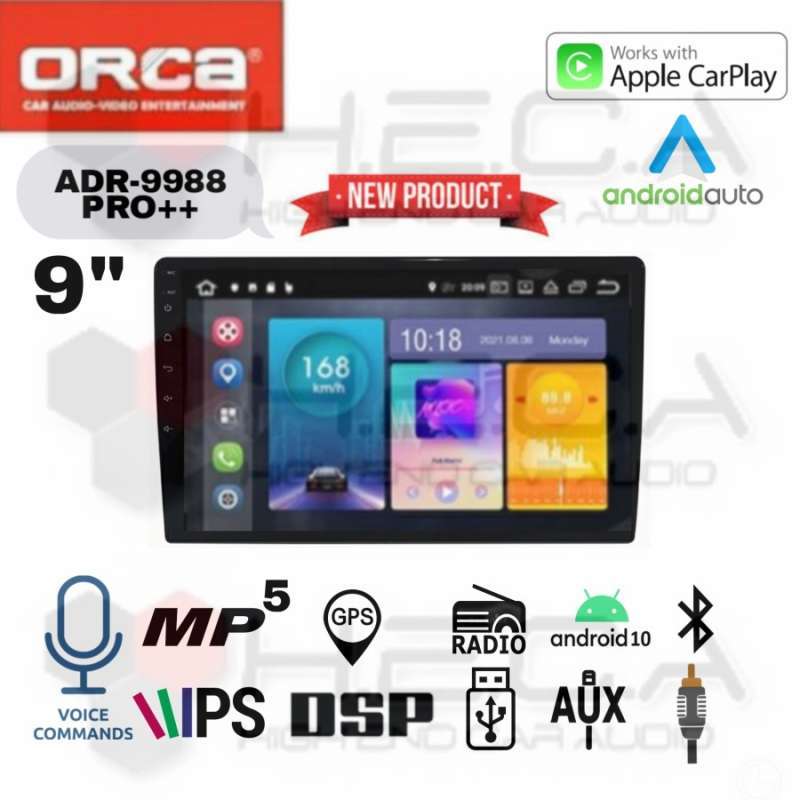 Jual ORCA ADR9988 PRO++ 9 inch Android Auto Apple Car Play Head Unit 9