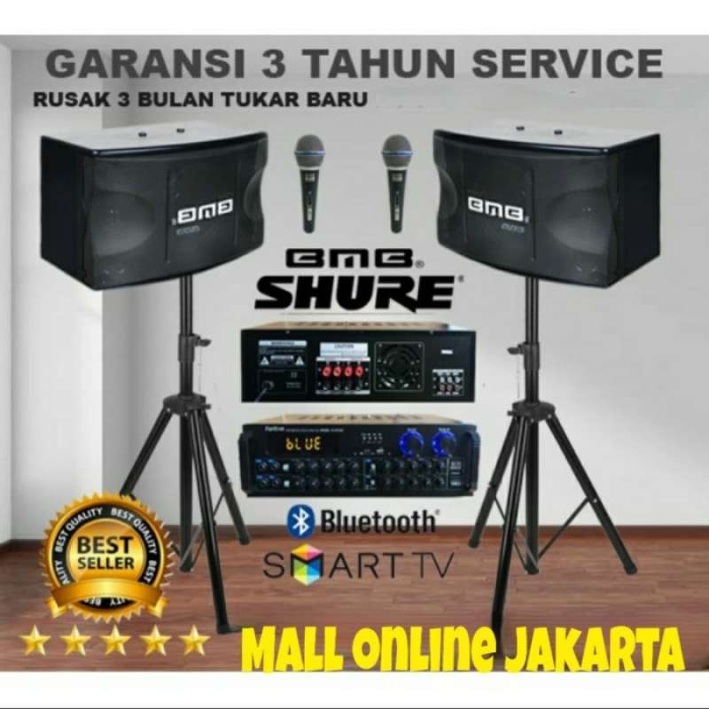 Jual Paket karaoke bluetooth BMB 10 inch paketan sound system rumah