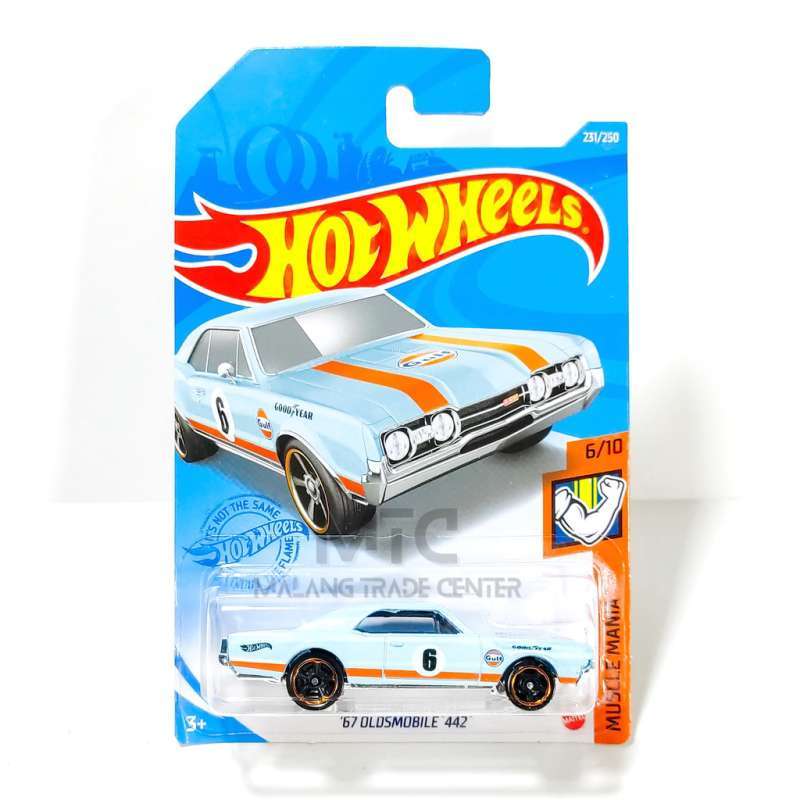 Hot Wheels Olds 442 Die-Cast Car - 1:64 Scale, Blue #871 - View #3