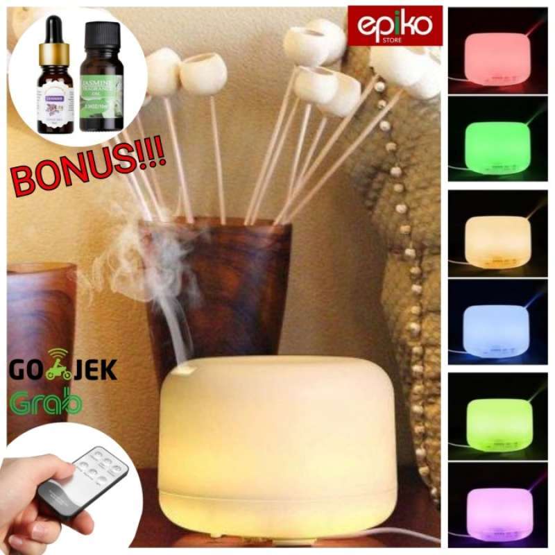 Jual Air Humidifier Diffuser 300ml 7 Warna + Remote BONUS Aroma