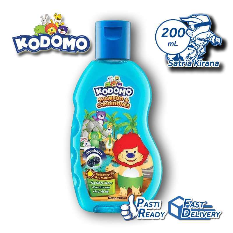Jual Kodomo Blueberry [200 mL / Botol] Shampoo & Conditioner Biru Sampo