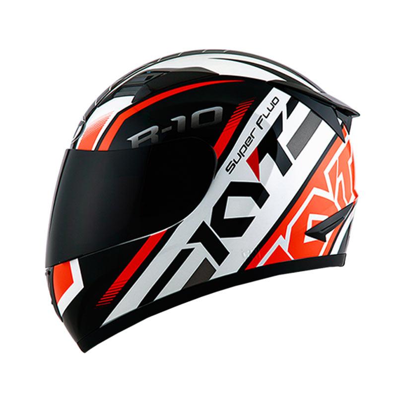 Jual KYT-R 10 Super Fluo Helm Full Face - White Red Fluo di Seller ...