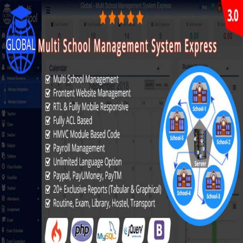 Jual Application Global Multi School Management System Express Di ...