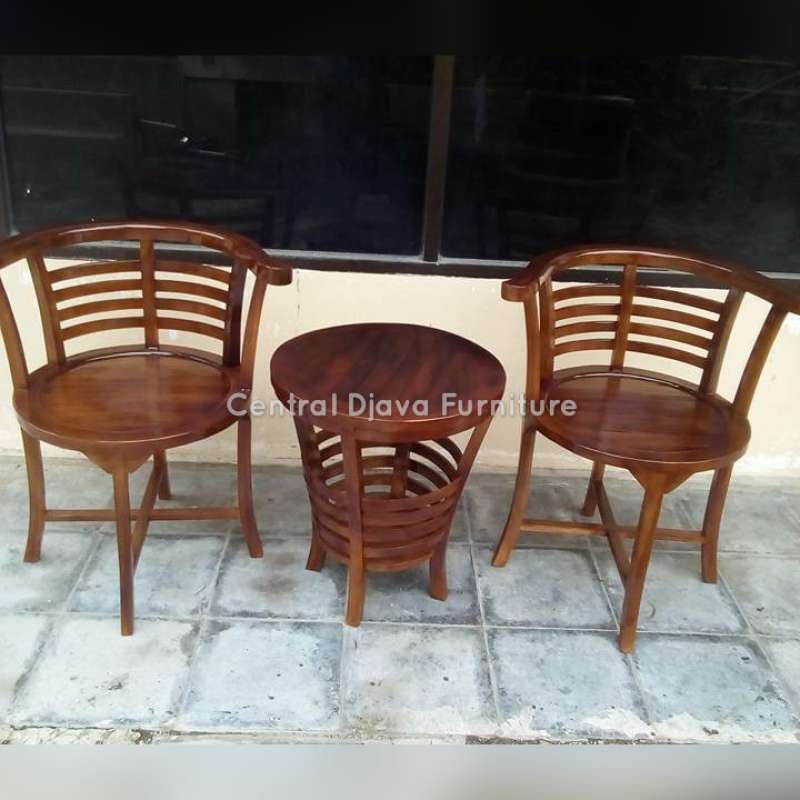 Jual Kursi & Meja Teras Oval Cantik Minimalis Kayu Jati Mebel Jepara di