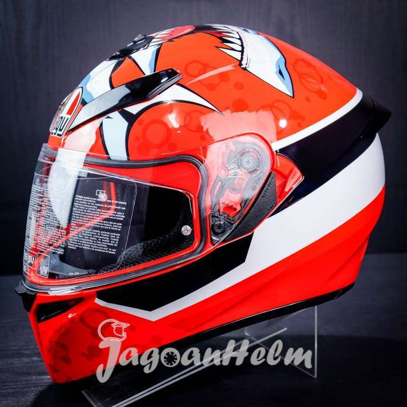 Jual AGV HELM K3 SV MULTI ATTACK WHITE RED AGV K3 DOUBLE VISOR