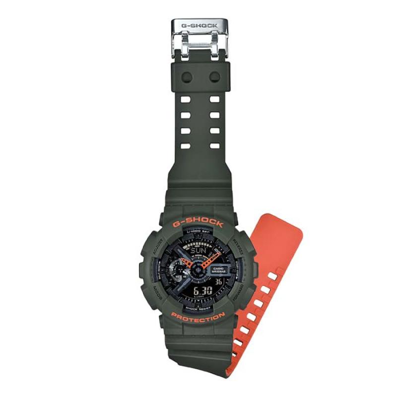 Jual CASIO G-SHOCK Layered Neon Jam Tangan Pria - Army 
