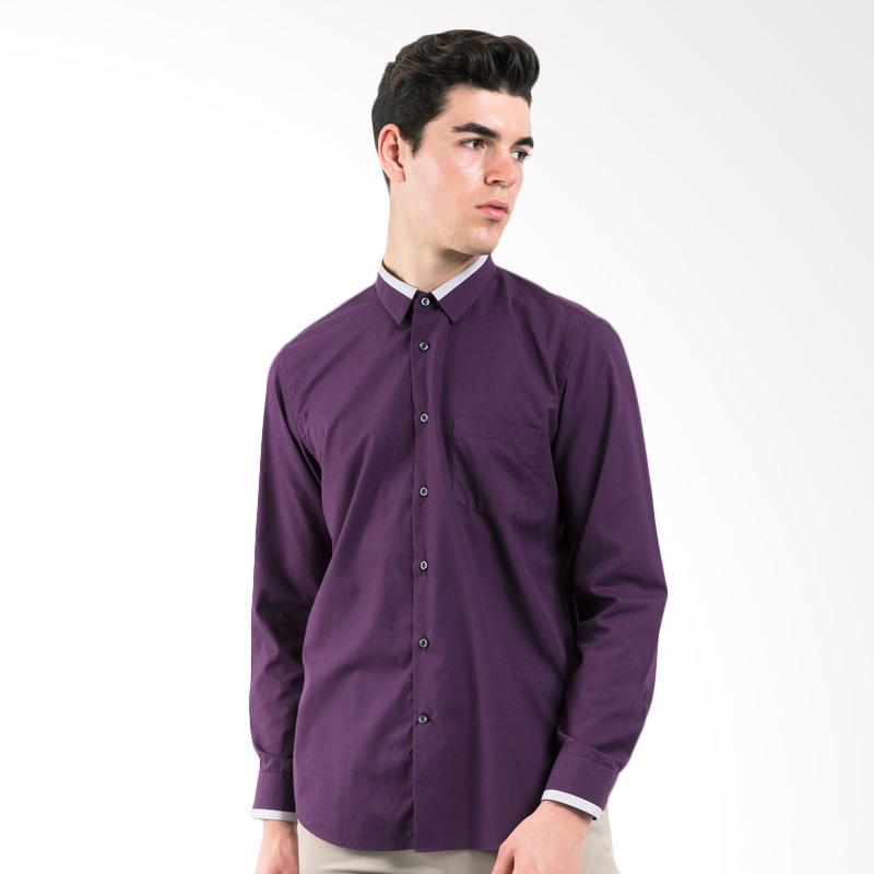 Jual Manly Milfort Slim Fit Combination Shirt Kemeja Pria 