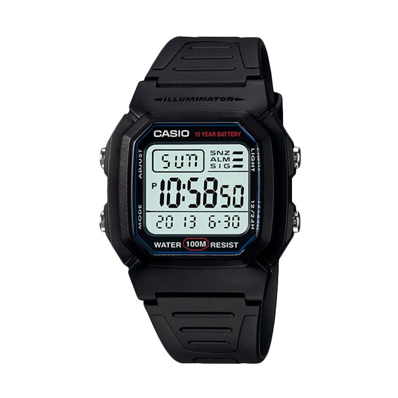 casio collection digital black rubber strap