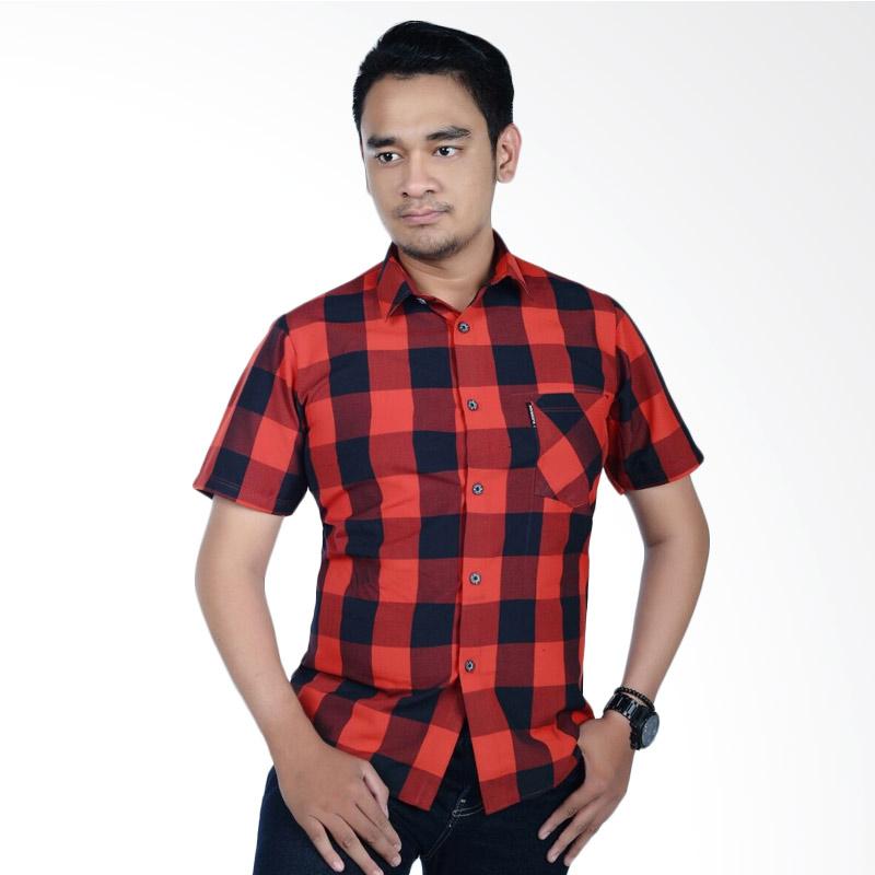 Jual Bajukipa Kemeja Flanel Square Lengan Pendek Pria 