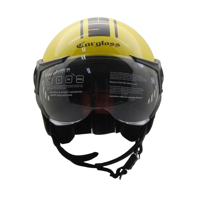 Jual Cargloss YR HC Protect Fitur Kacamata Helm Half Face Yellow