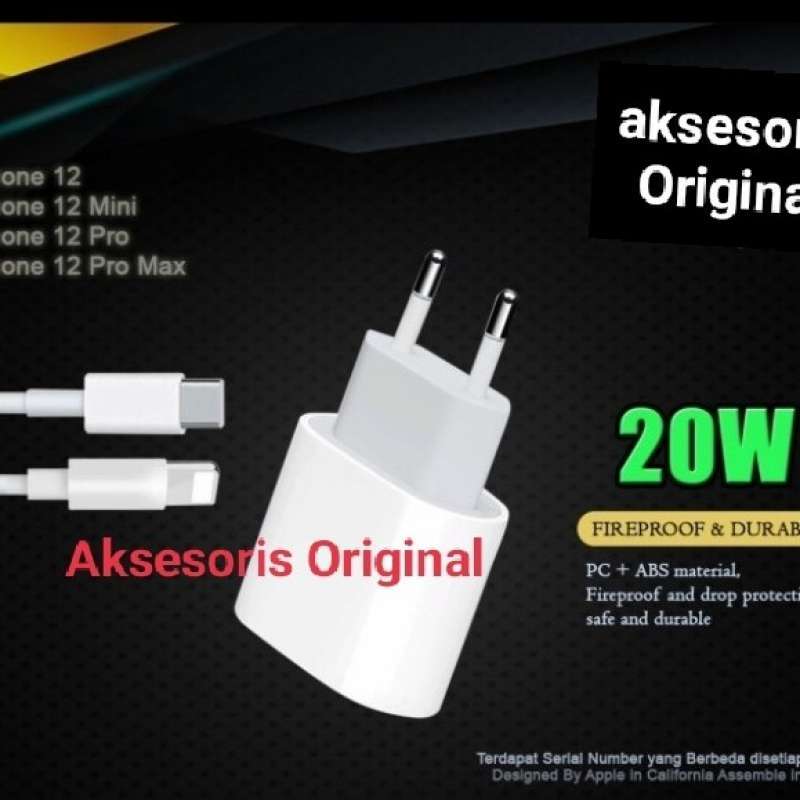 Jual charger iPhone 12 Pro max 20W Original 100 Fast Charging di