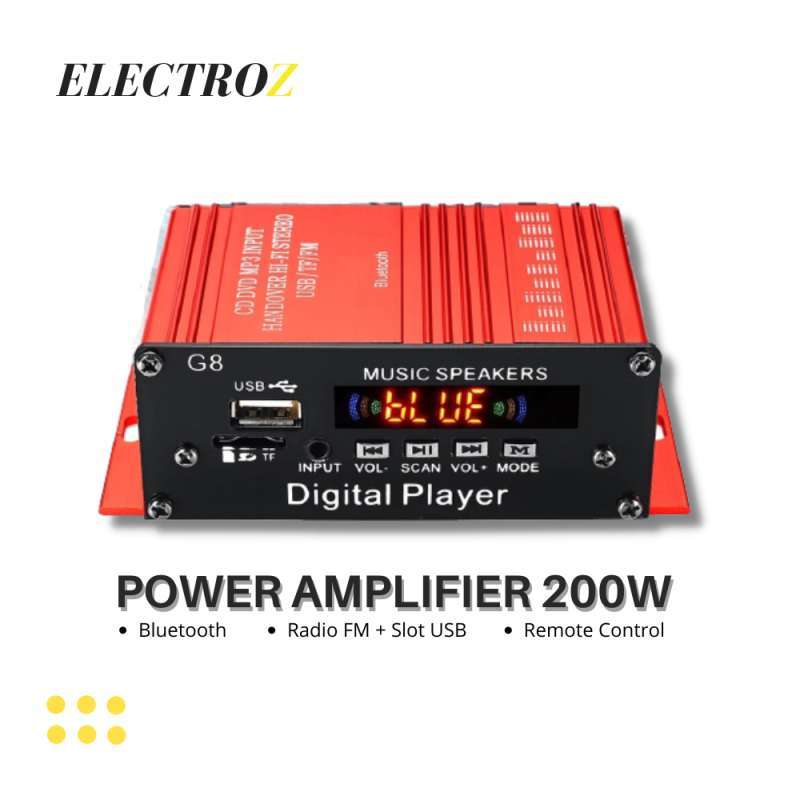 Promo Power Amplifier Bluetooth 200W Audio Speaker Bass MP3 USB 12V
