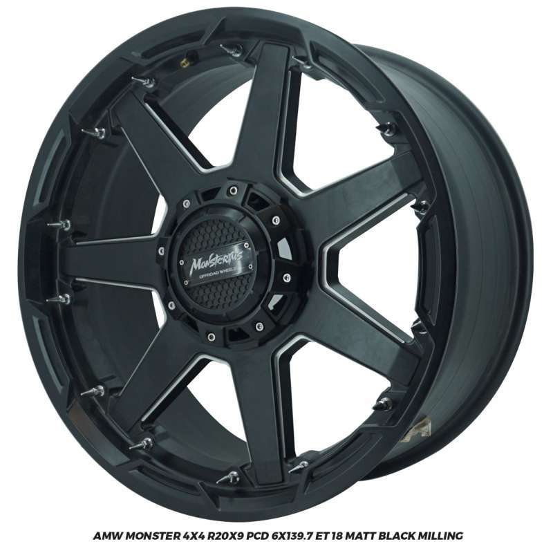 Amw Wheel Rims Promo Velg Amw Monsters 4x4 Ring 20x9.0 Pcd 6x139.7 Et 18 Matt Black ...