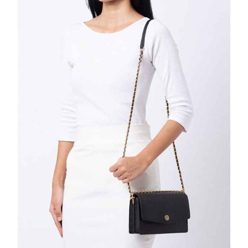 Promo Tory Burch Robinson Mini Shoulder Bag Black Original 100