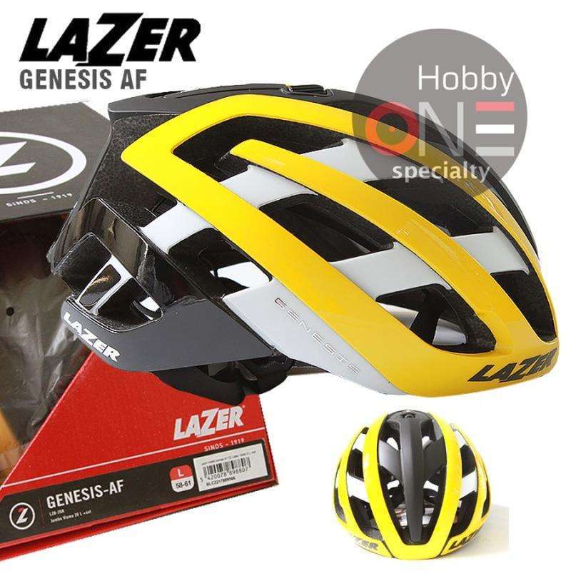 Jual LAZER HELMET GENESIS JUMBO VISMA 20 L SET Asian Fit Helm Sepeda Black Yellow L di
