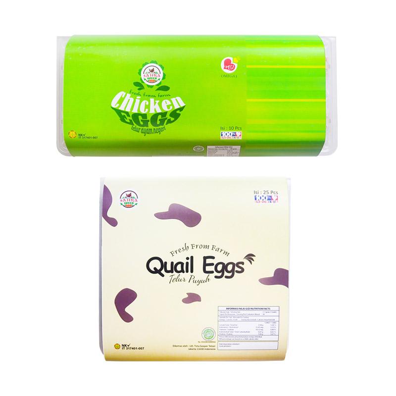 Jual Sajira Farm Telur Ayam Negeri Omega 3 Isi 10 Butir Telur Puyuh Isi