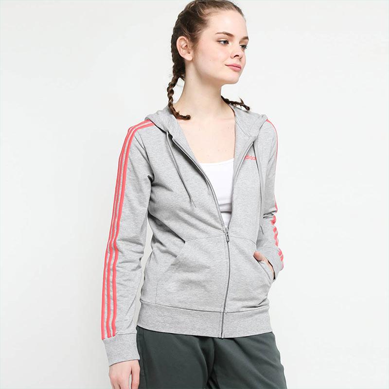 Jual adidas Women Running Essential 3 Stripes Hoodie Pakaian Lari