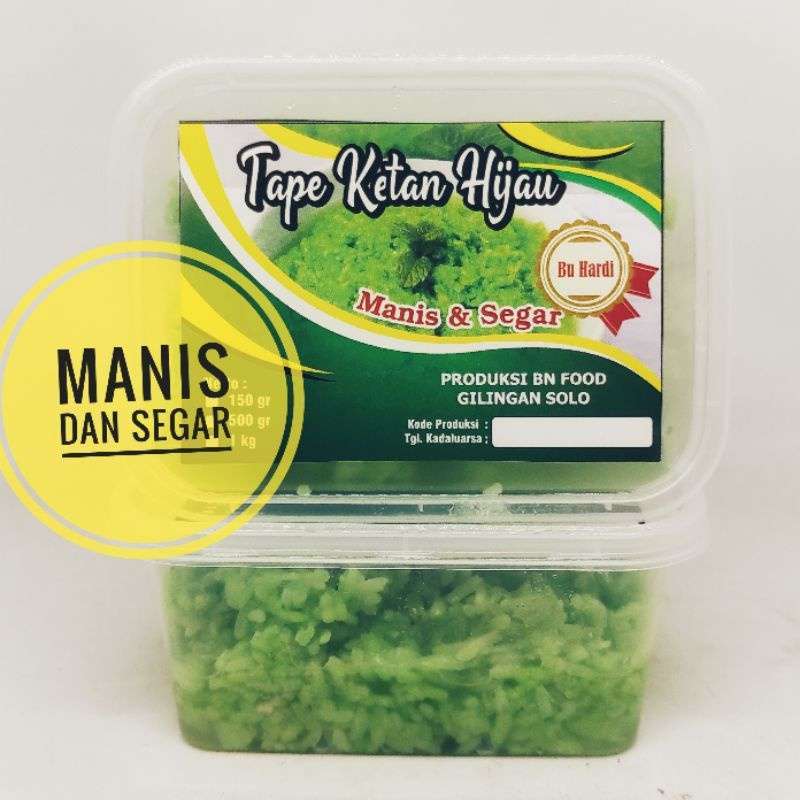 Jual Tape Ketan Hijau 500 gr Manis Segar di Seller Tani BN Gilingan, Kota Surakarta (Solo