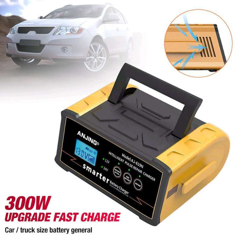 Jual Anjing Charger Aki Mobil Lead Acid 300w 12v/24v - Aj-619n - Yellow
