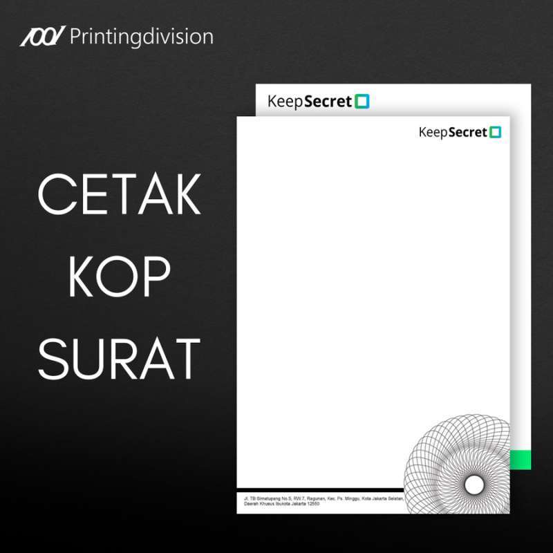 Jual Cetak Kop Surat A4/F4 Full Warna Express Tanpa Tepi (Borderless