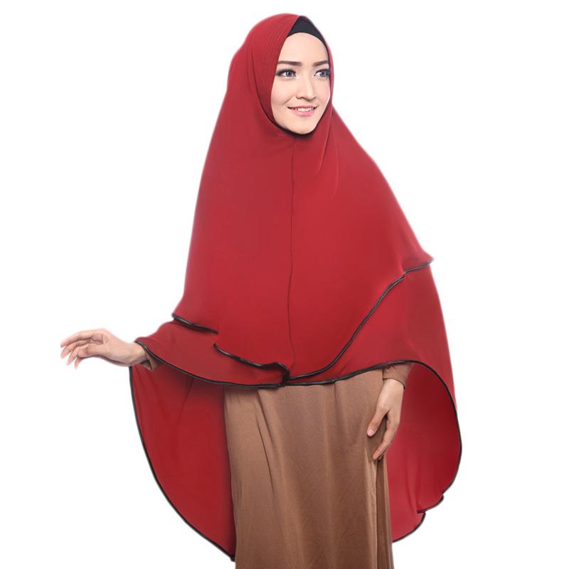 Jual Cotton Bee Khimar Mecca Kerudung Maroon jual cotton bee khimar mecca kerudung maroon