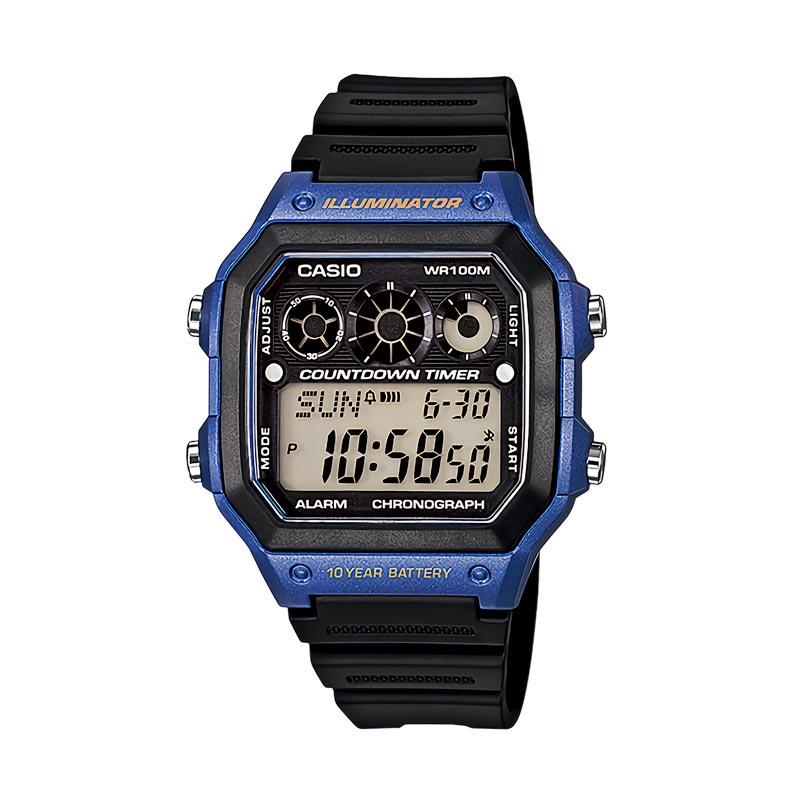 Jual Casio AE-1300WH-2AVDF Jam Tangan Pria - Black Blue 