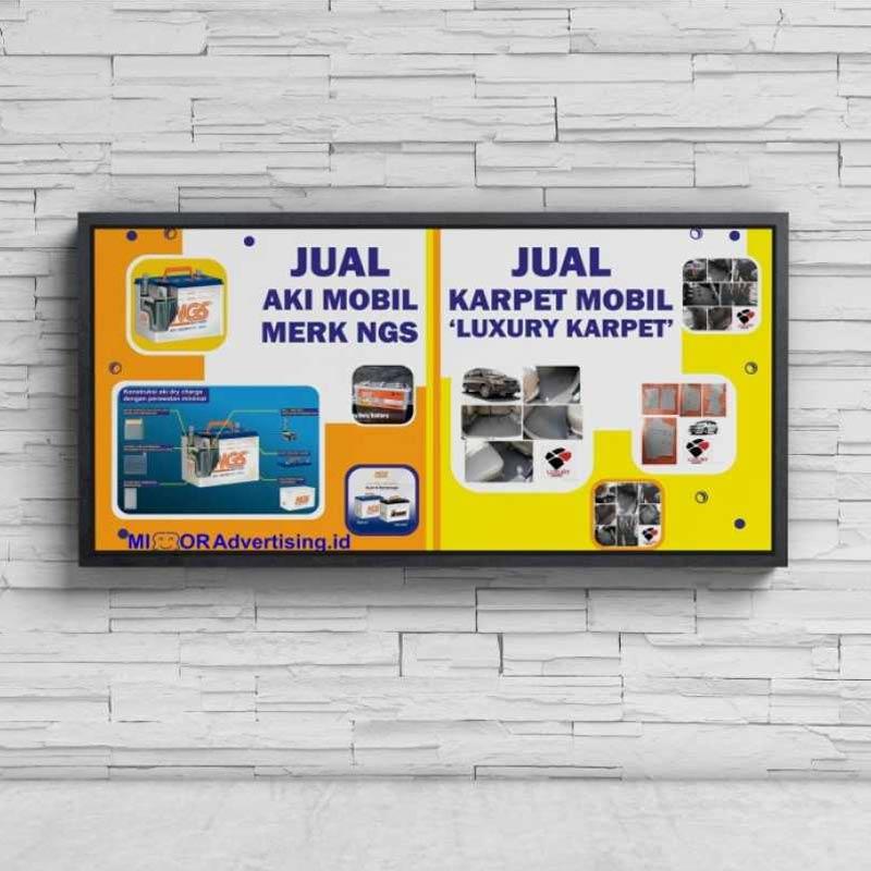 Jual Mirror Advertising Cetak Banner Per meter Bahan Frontlite 280gr