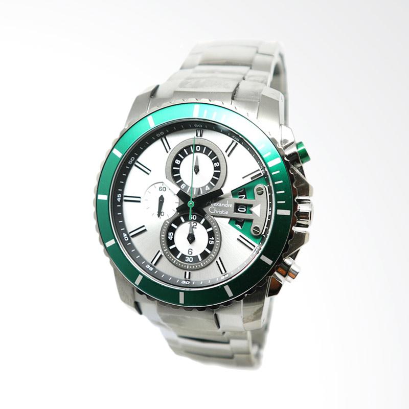 jual alexandre christie jam tangan pria silver green jual alexandre christie jam tangan pria silver green