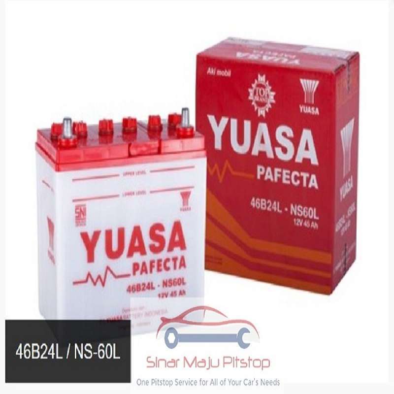 Promo Aki Mobil Yuasa 46B24L NS60L - HONDA CITY & HONDA JAZZ & HONDA