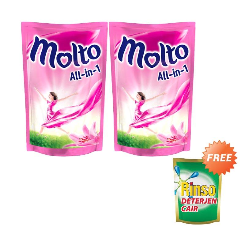 Jual Molto All In 1 Sekali Bilas Pink Pouch 900ml 2 Pcs jual molto all in 1 sekali bilas pink pouch 900ml 2 pcs