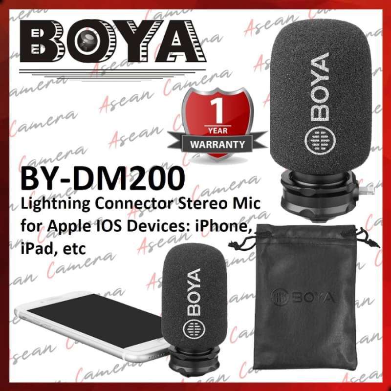 Jual BOYA BYDM200 Lightning Connector Stereo Mic Microphone for Iphone