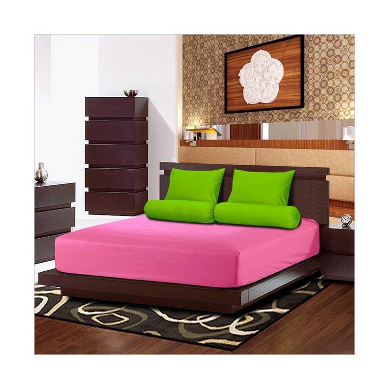 jual polos series katun set sprei pink combine green sprei tinggi 30 cm harga jual polos series katun set sprei pink combine green sprei tinggi 30 cm harga