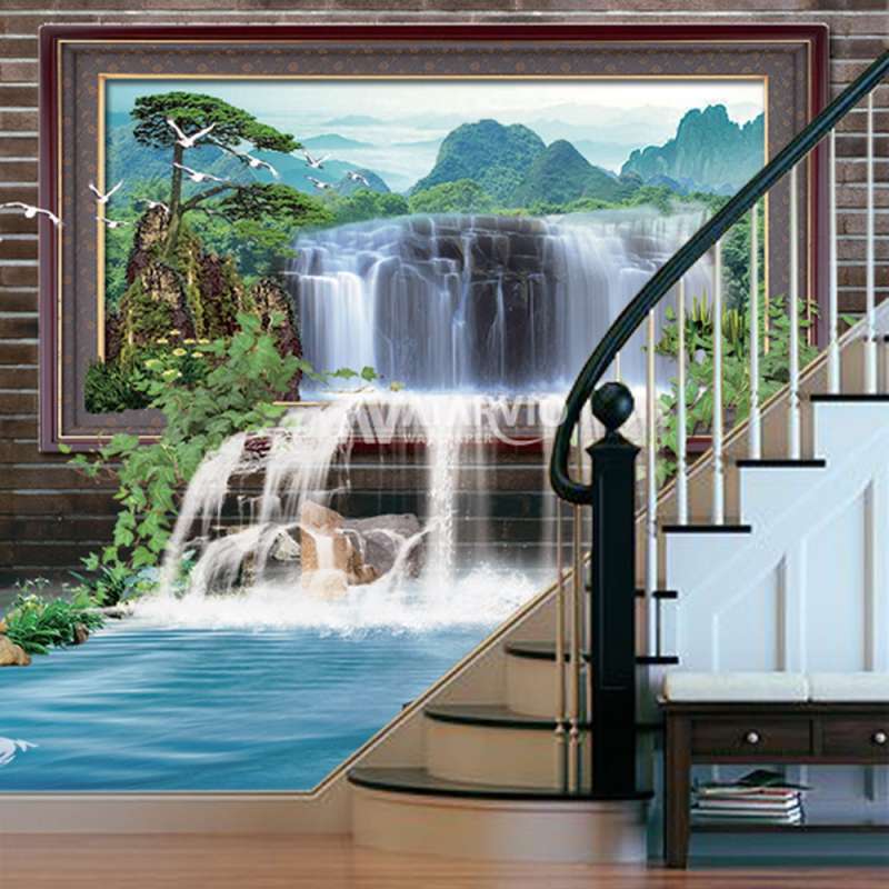 Jual Wallpaper Dinding Custom Murah Wallpaper Printing Tema Waterfall 