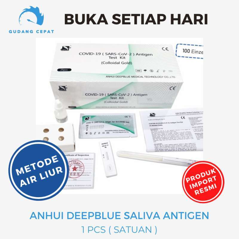 Jual Anhui Antigen Test Kit Deepblue Saliva Air Liur 1 set Satuan