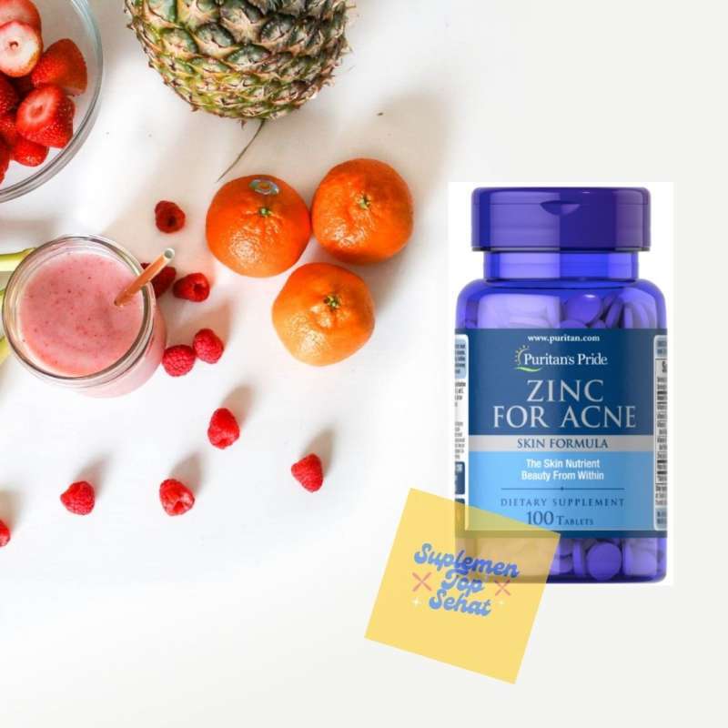 Promo Original Puritan' Pride Zinc For Acne Isi 100 Tablets Untuk Jerawat Diskon 8 Di Seller