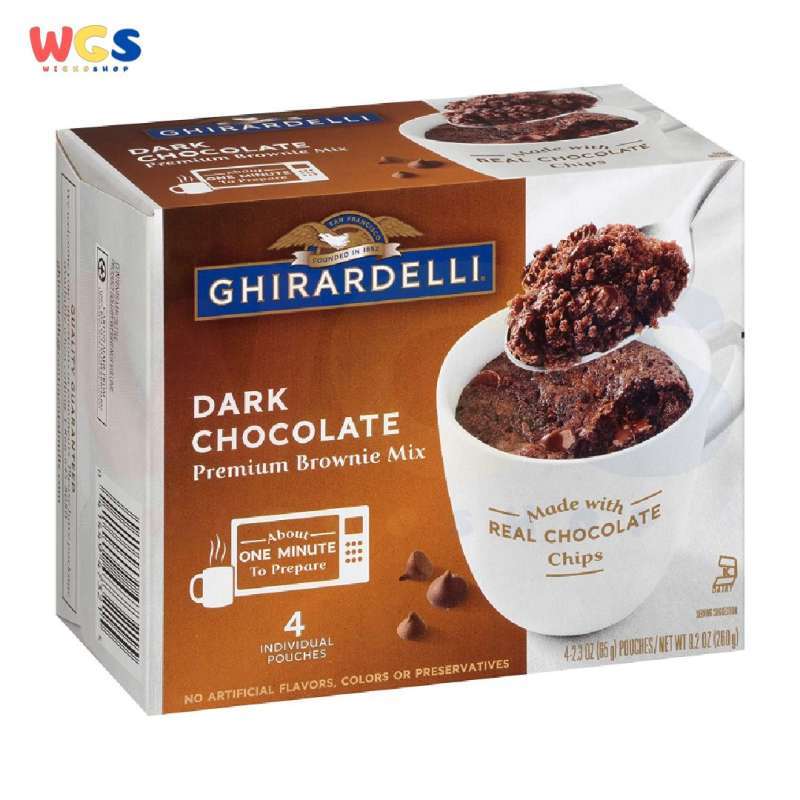 Jual Ghirardelli Dark Chocolate Premium Mug Brownie Mix 4p x 65g di