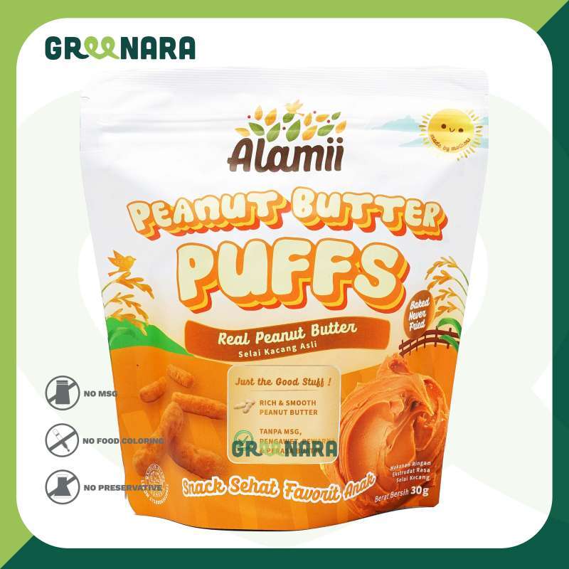 Jual Alamii PEANUT BUTTER PUFFS 25gr Snack Bayi / Anak Sehat, No MSG